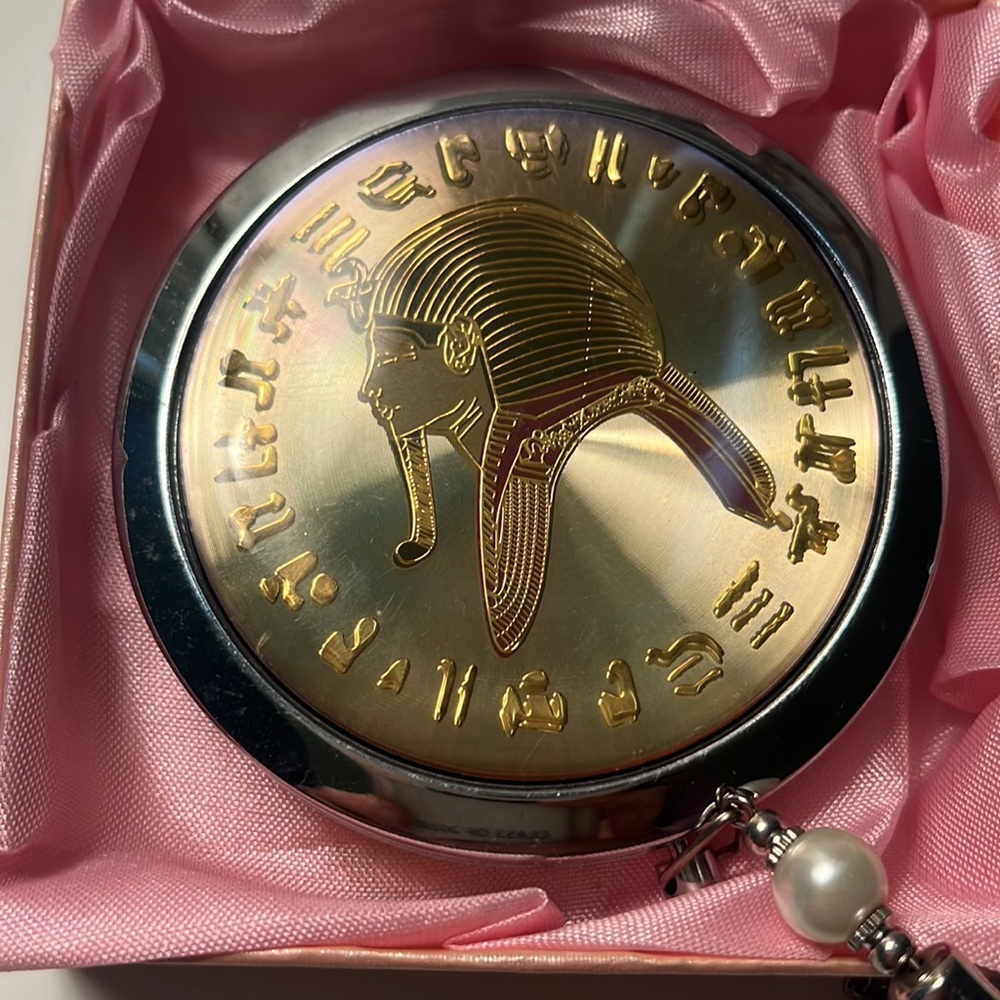 King Tut Egyptian compact mirror locket souvenir